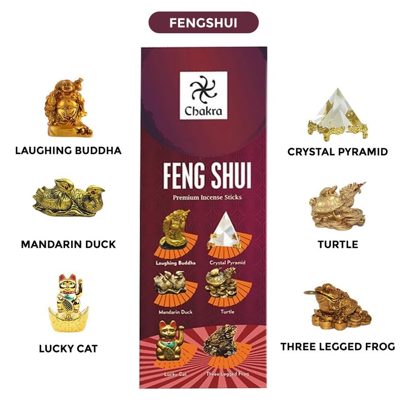 Chakra Feng Shui Premium Incense Sticks | Attract Money & Good Luck | Crystal Pyramid & Laughing Buddha | 120 Sticks I Perfect for Home, Meditation & Aromatherapy - Image 2